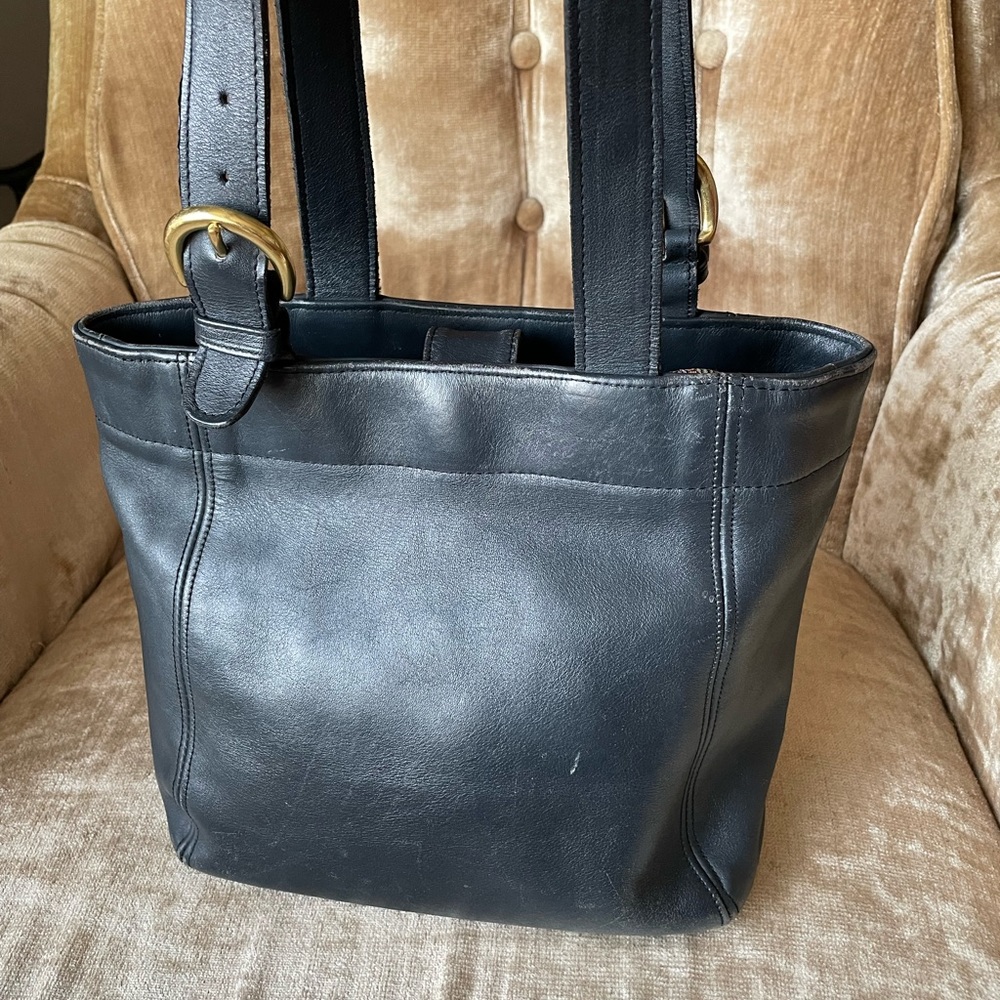 Vintage Coach 4157 Soho Waverly Bucket Bag - Navy Leather